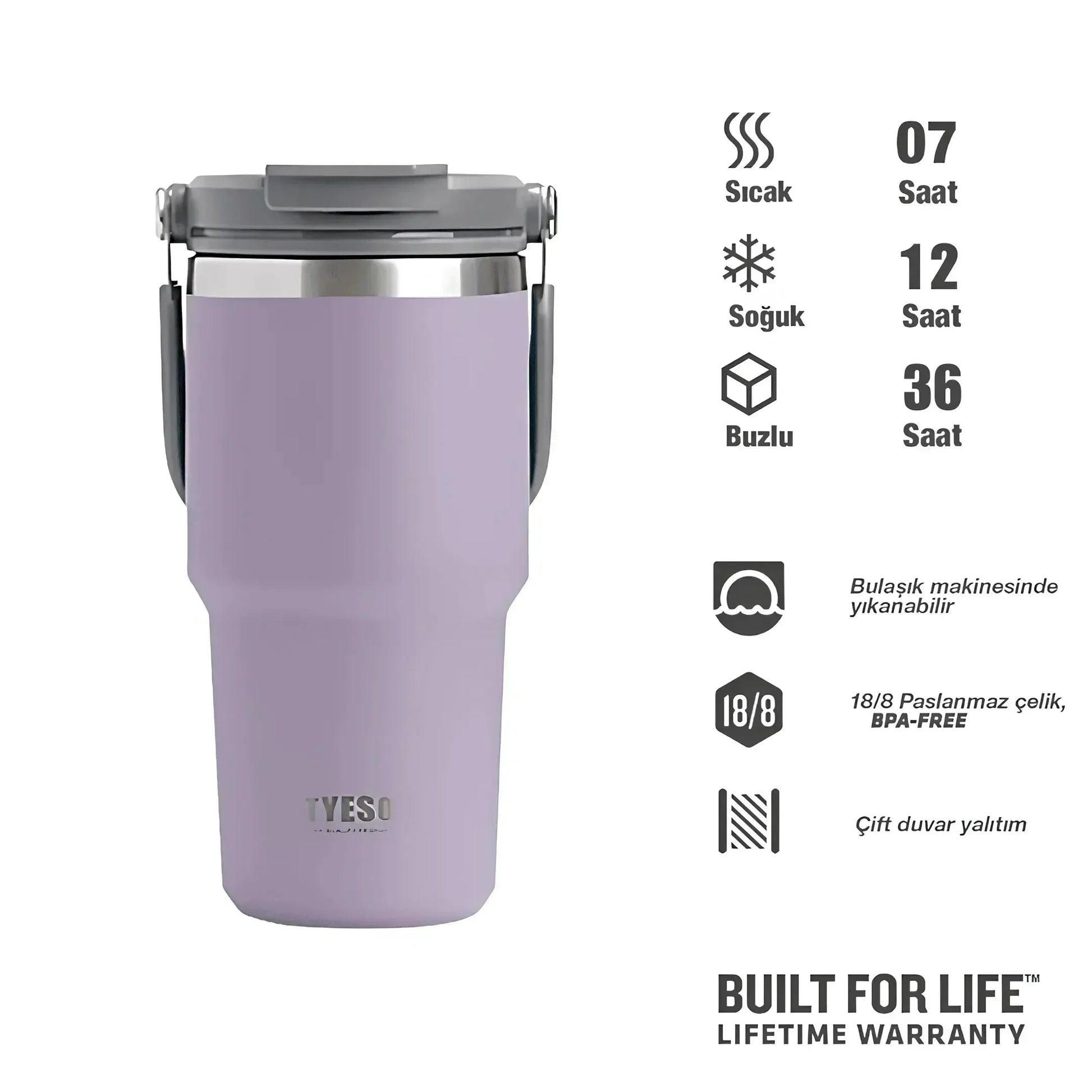 Tyeso DailyNeed Vakumlu Çelik Termos - MAKKA