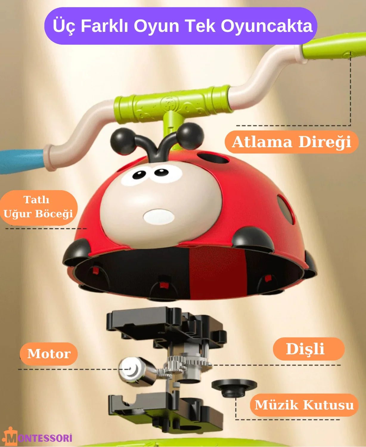 Uğur Böceği Montessori Çok Fonksiyonlu Çocuk Egzersiz ve Tırmanma - MAKKA