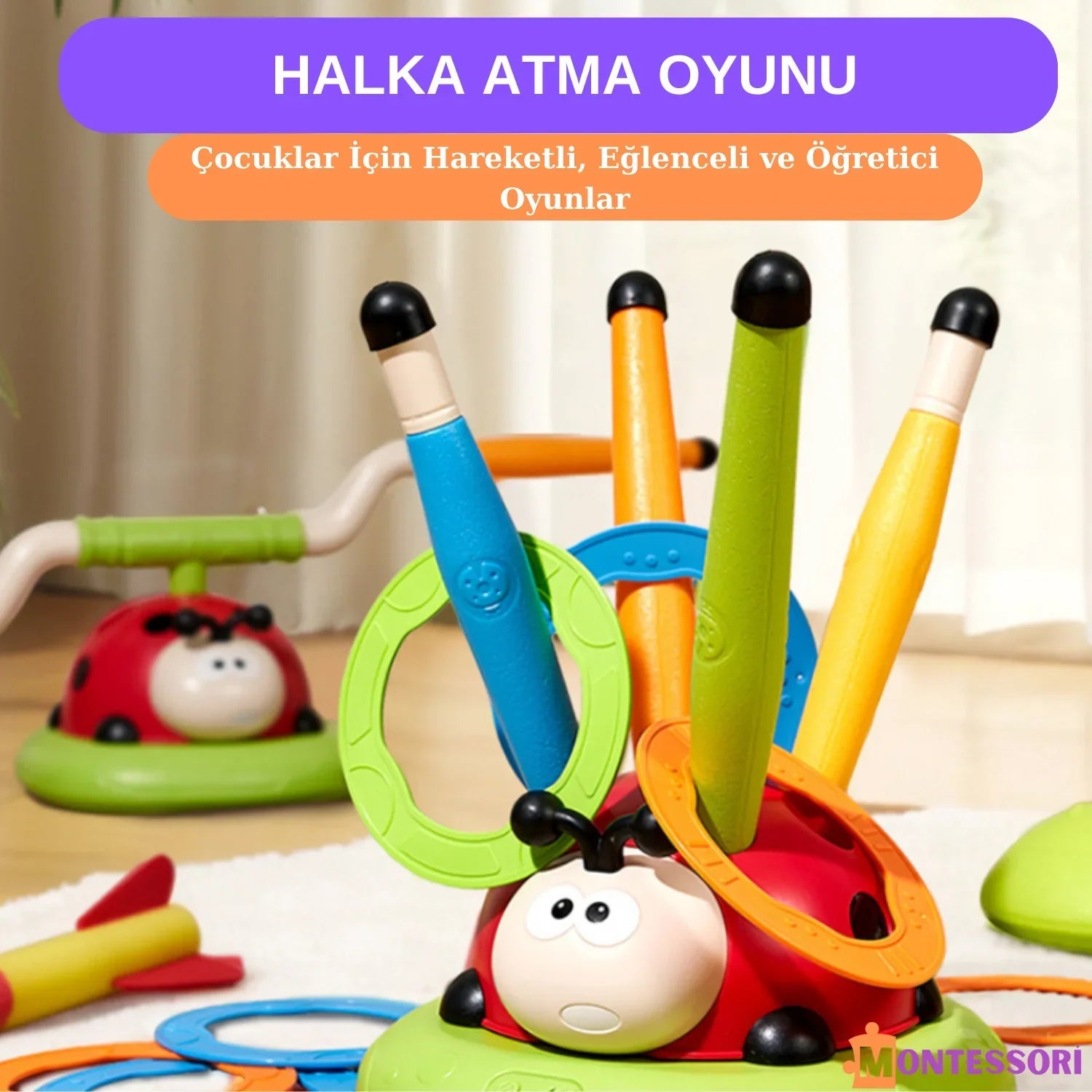 Uğur Böceği Montessori Çok Fonksiyonlu Çocuk Egzersiz ve Tırmanma - MAKKA
