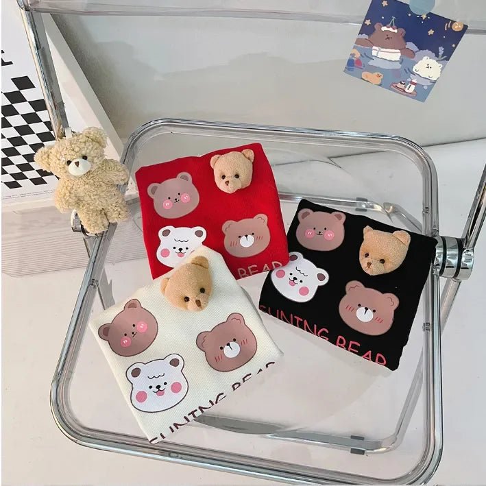 Unisex 3 Parça Çocuk Takım Ayıcık Desenli 1 - 5 Yaş Rahat - MAKKA