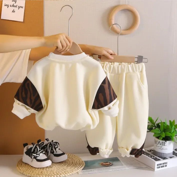 Unisex Ayıcık Baskılı Rahat 2'li Çocuk Sweatshirt Pantolon Takımı 1 - 5 Yaş - MAKKA