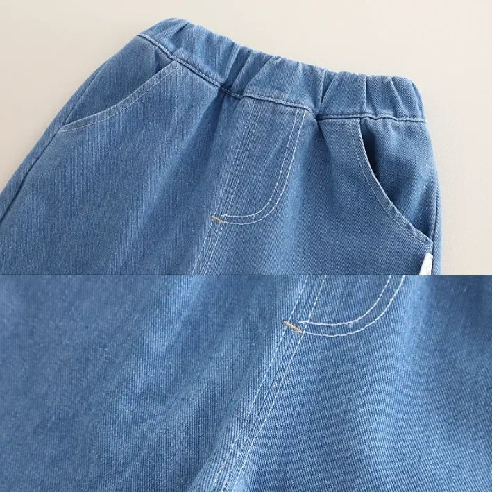 Unisex Ayıcık Baskılı Sweatshirt ve Esnek Kot Pantolon Takımı - MAKKA