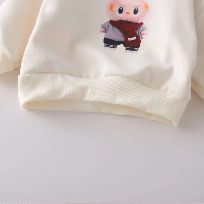 Unisex Tavşan Baskılı 2 Parça Çocuk Eşofman Takımı Rahat Esnek - MAKKA