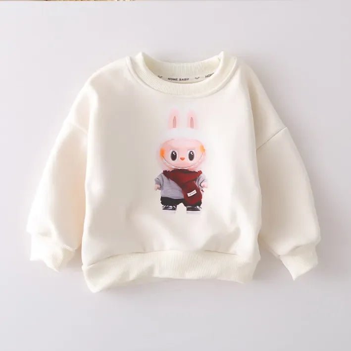 Unisex Tavşan Baskılı 2 Parça Çocuk Eşofman Takımı Rahat Esnek - MAKKA