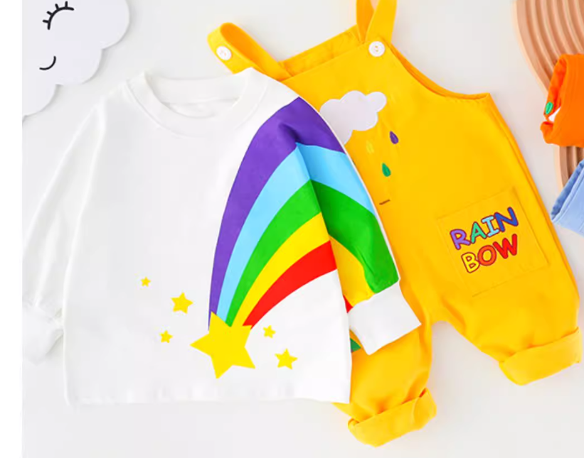 Rahat Pamuk Karışımlı 2 Parça Çok Renkli Unisex Çocuk Takım