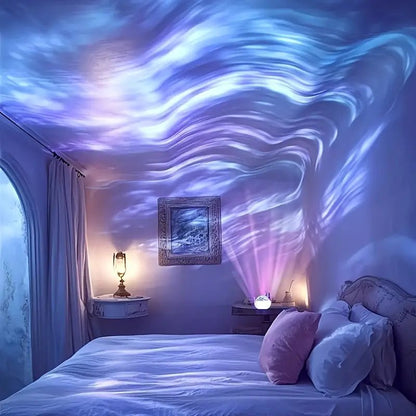 Uzaktan Kumandalı Aurora Yıldız Projeksiyonu USB LED Mavi Mor Atmosferik - MAKKA