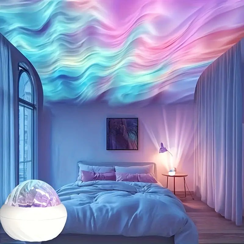 Uzaktan Kumandalı Aurora Yıldız Projeksiyonu USB LED Mavi Mor Atmosferik - MAKKA