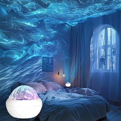 Uzaktan Kumandalı Aurora Yıldız Projeksiyonu USB LED Mavi Mor Atmosferik - MAKKA