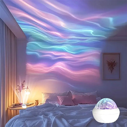 Uzaktan Kumandalı Aurora Yıldız Projeksiyonu USB LED Mavi Mor Atmosferik - MAKKA