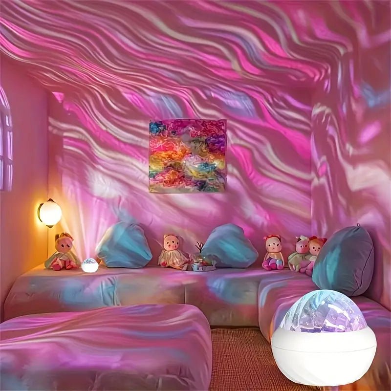 Uzaktan Kumandalı Aurora Yıldız Projeksiyonu USB LED Mavi Mor Atmosferik - MAKKA