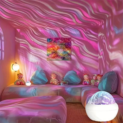 Uzaktan Kumandalı Aurora Yıldız Projeksiyonu USB LED Mavi Mor Atmosferik - MAKKA