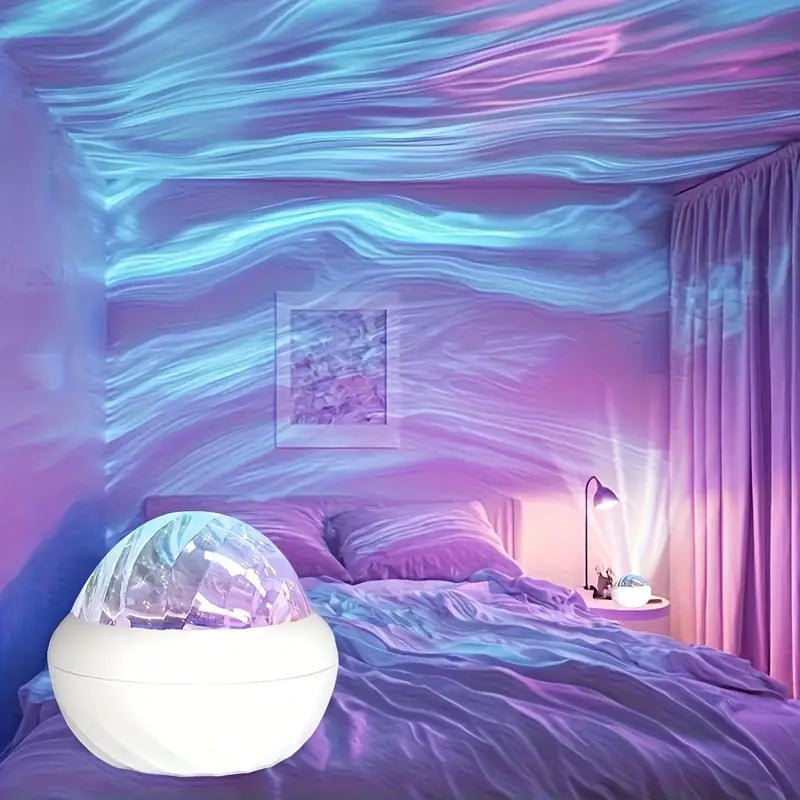 Uzaktan Kumandalı Aurora Yıldız Projeksiyonu USB LED Mavi Mor Atmosferik - MAKKA