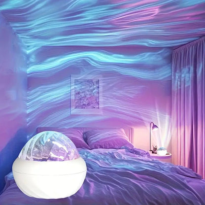 Uzaktan Kumandalı Aurora Yıldız Projeksiyonu USB LED Mavi Mor Atmosferik - MAKKA