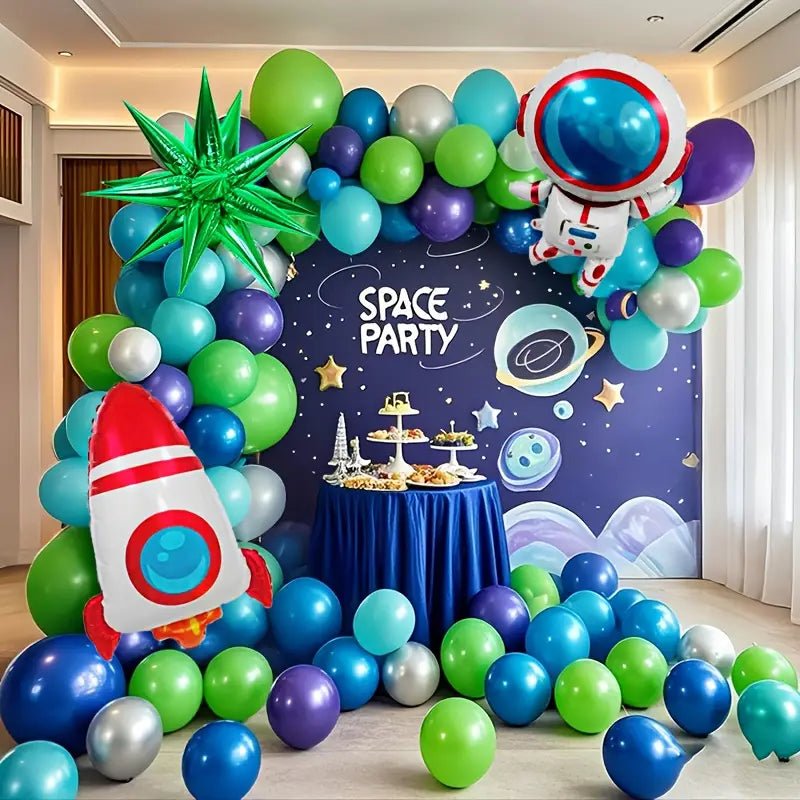Uzay Temalı 117 Parça Balon Seti Metalik Parlak Renklerle - MAKKA