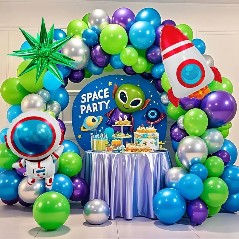 Uzay Temalı 117 Parça Balon Seti Metalik Parlak Renklerle - MAKKA