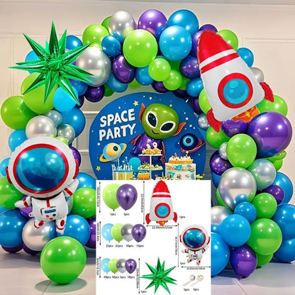 Uzay Temalı 117 Parça Balon Seti Metalik Parlak Renklerle - MAKKA
