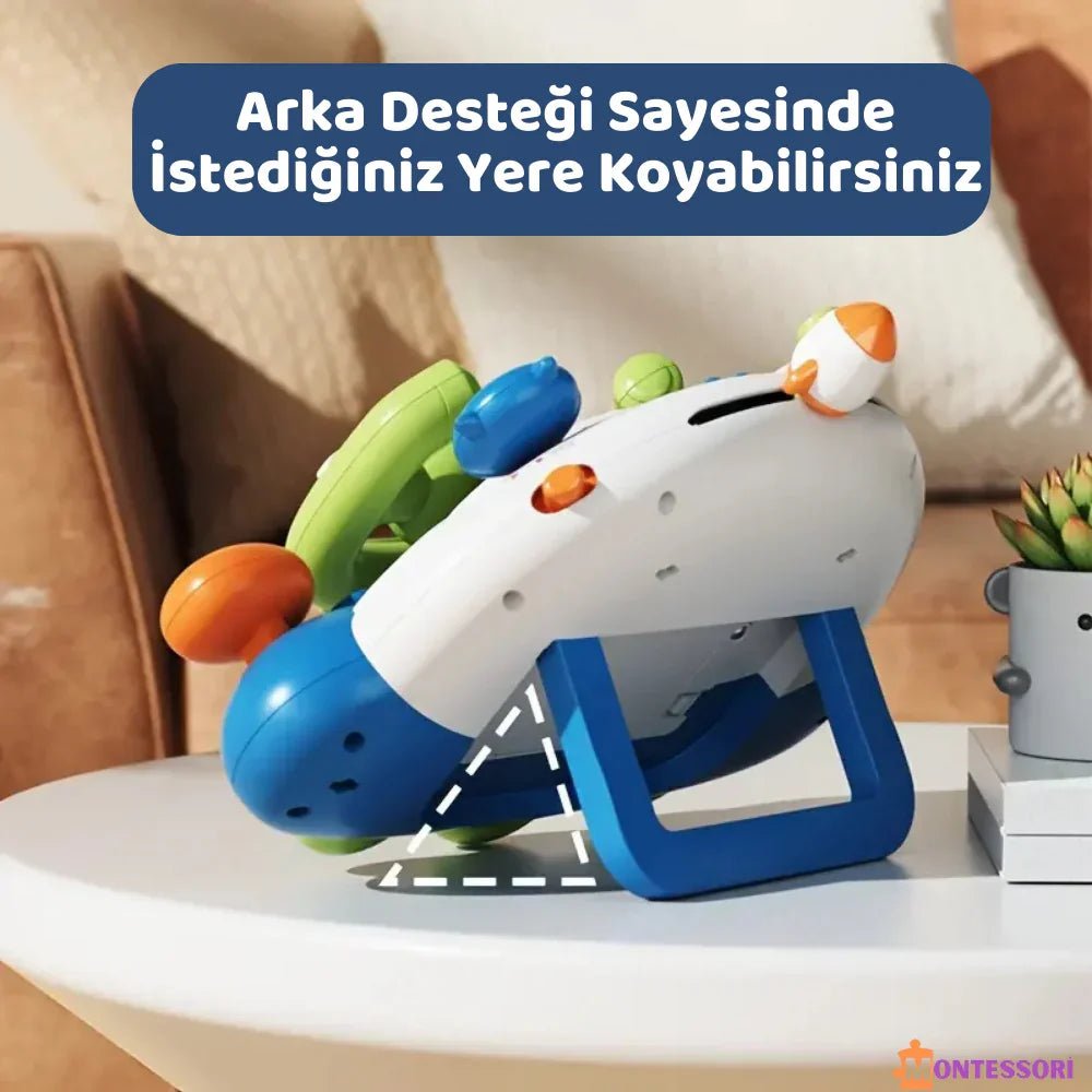 Uzay Temalı Eğitici Direksiyon Oyuncağı - Montessori Destekli Koordinasyon - MAKKA