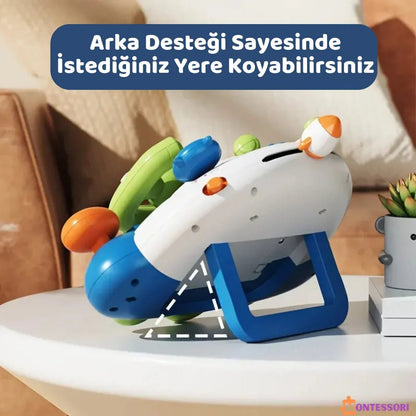 Uzay Temalı Eğitici Direksiyon Oyuncağı - Montessori Destekli Koordinasyon - MAKKA