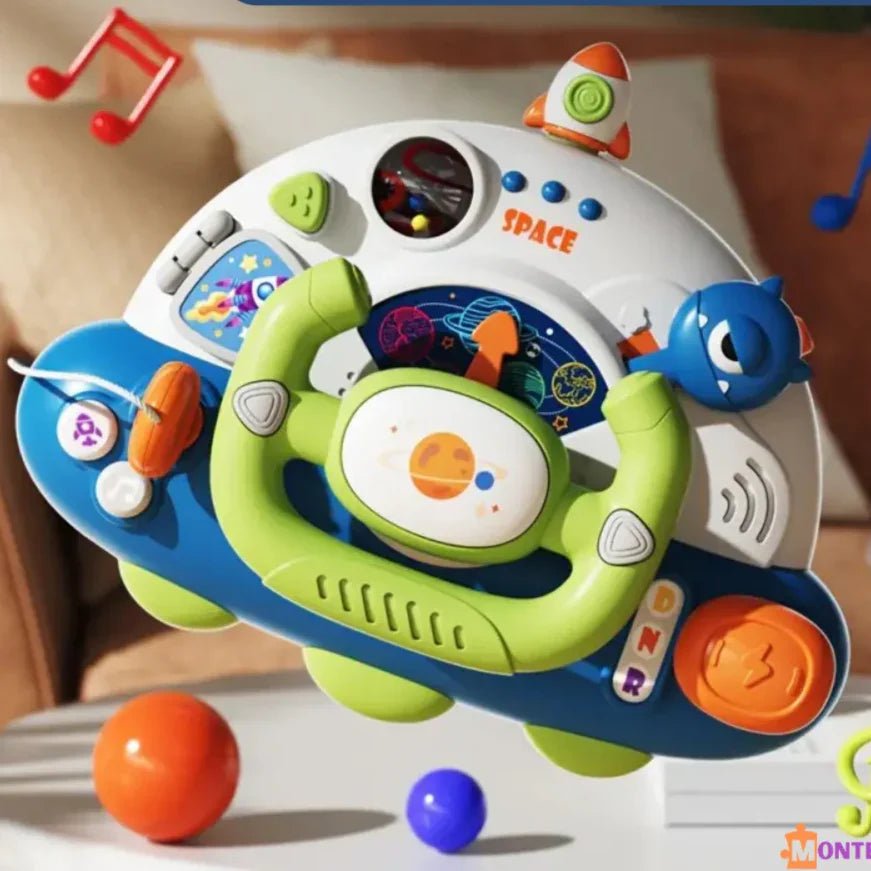 Uzay Temalı Eğitici Direksiyon Oyuncağı - Montessori Destekli Koordinasyon - MAKKA