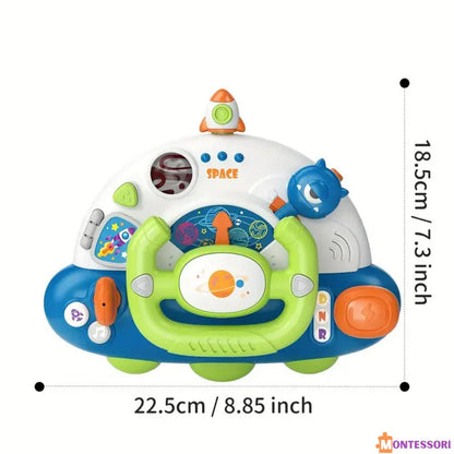 Uzay Temalı Eğitici Direksiyon Oyuncağı - Montessori Destekli Koordinasyon - MAKKA