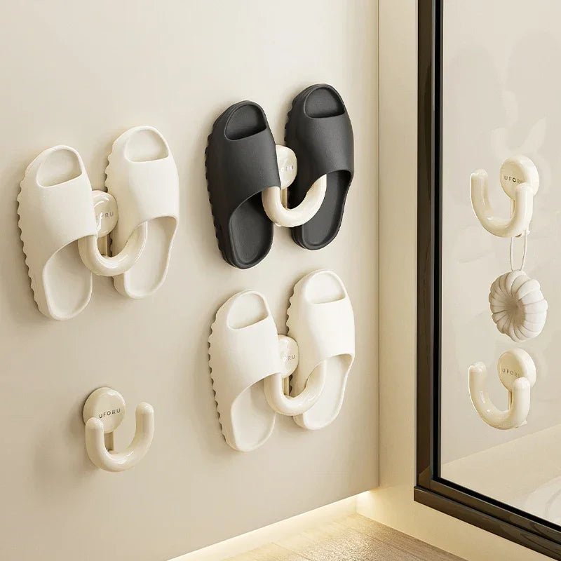 Vantuzlu Duvar Askısı Tuvalet Terlik Rafı Drenajlı Depolama Askısı - MAKKA