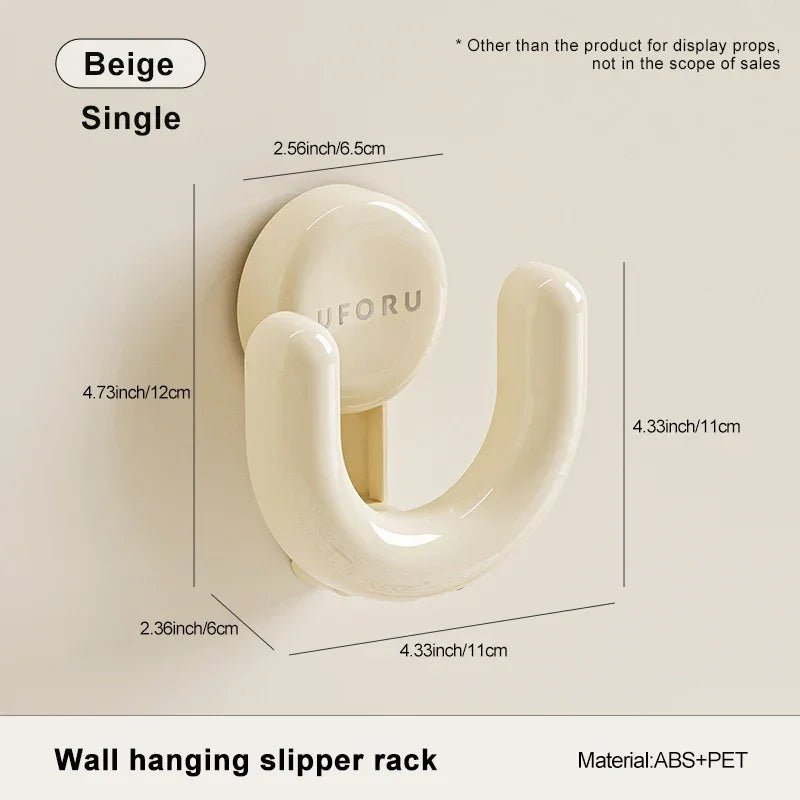 Vantuzlu Duvar Askısı Tuvalet Terlik Rafı Drenajlı Depolama Askısı - MAKKA