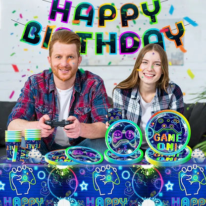 Video Oyun Temalı Doğum Günü Parti Malzemeleri Seti - MAKKA