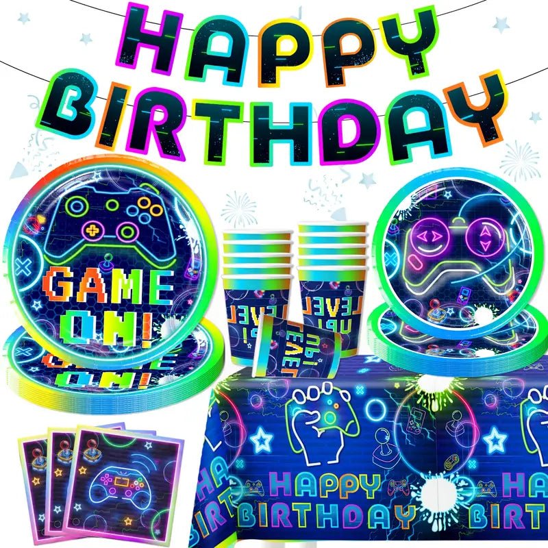 Video Oyun Temalı Doğum Günü Parti Malzemeleri Seti - MAKKA