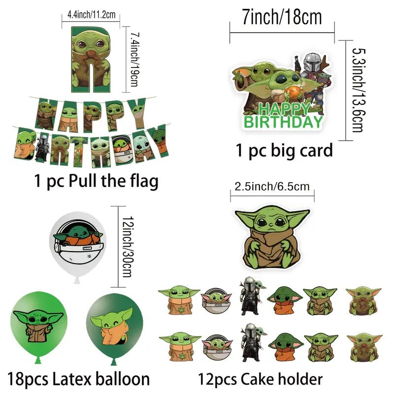 Yoda Star Wars 32 Parça Bayraklı Doğum Günü Parti Seti - MAKKA