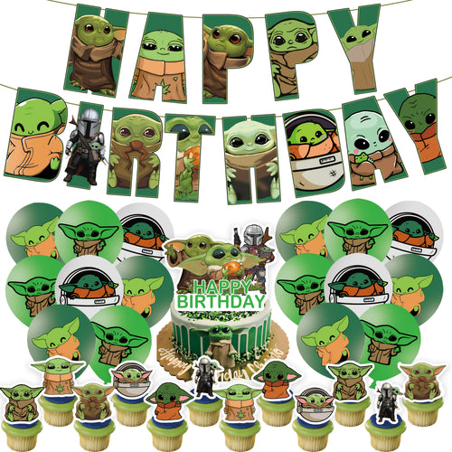 Yoda Star Wars 32 Parça Bayraklı Doğum Günü Parti Seti - MAKKA