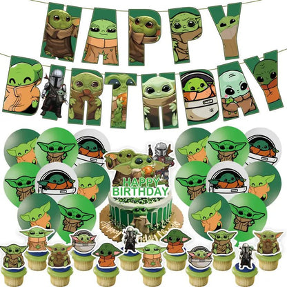 Yoda Star Wars 32 Parça Bayraklı Doğum Günü Parti Seti - MAKKA