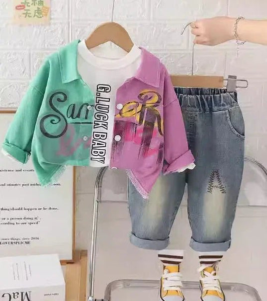 Yumuşak 3 Parçalı Unisex Çocuk Takımı 1 - 5 Yaş Rahat Günlük - MAKKA