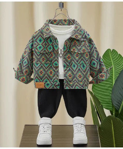 Yumuşak Esnek Sportif Yeşil Siyah Erkek Çocuk Takım 2 - 6 Yaş - MAKKA