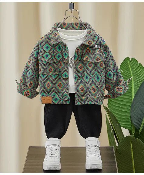 Yumuşak Esnek Sportif Yeşil Siyah Erkek Çocuk Takım 2 - 6 Yaş - MAKKA