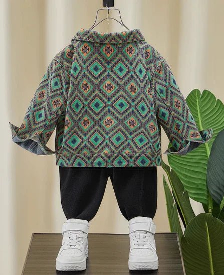 Yumuşak Esnek Sportif Yeşil Siyah Erkek Çocuk Takım 2 - 6 Yaş - MAKKA