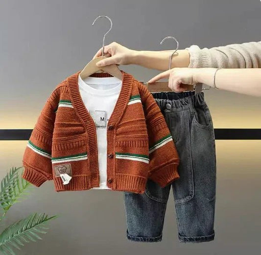 Yumuşak Hırkalı Çocuk Takım 1 - 6 Yaş - Pamuklu, Sıcak, Esnek Bel - MAKKA