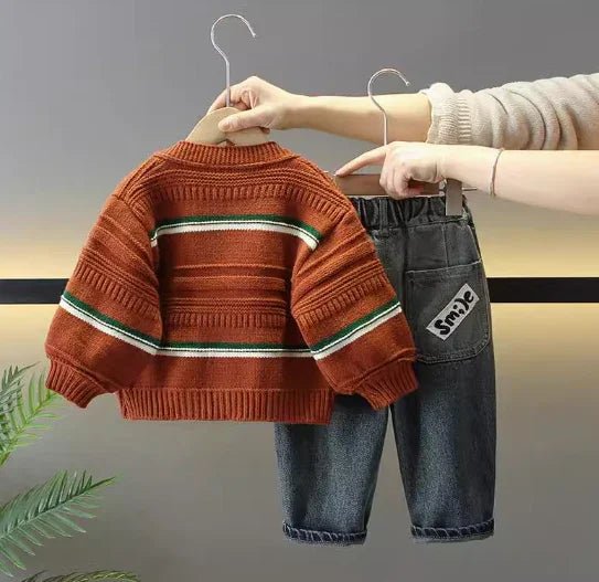 Yumuşak Hırkalı Çocuk Takım 1 - 6 Yaş - Pamuklu, Sıcak, Esnek Bel - MAKKA