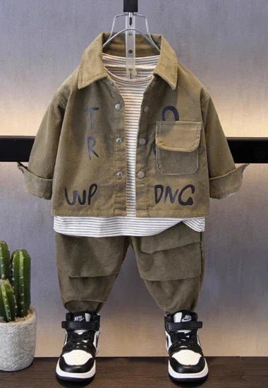 Yumuşak Pamuklu Erkek Çocuk 2 Parçalı Rahat Mevsimlik Takım - MAKKA