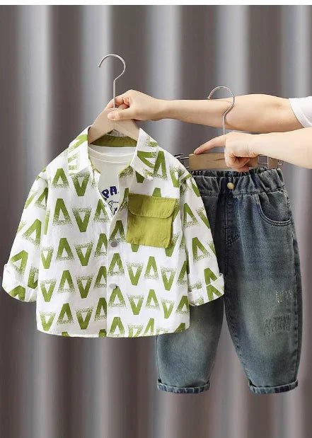 Yumuşak Pamuklu Gömlek ve Esnek Kot Pantolon Seti - MAKKA