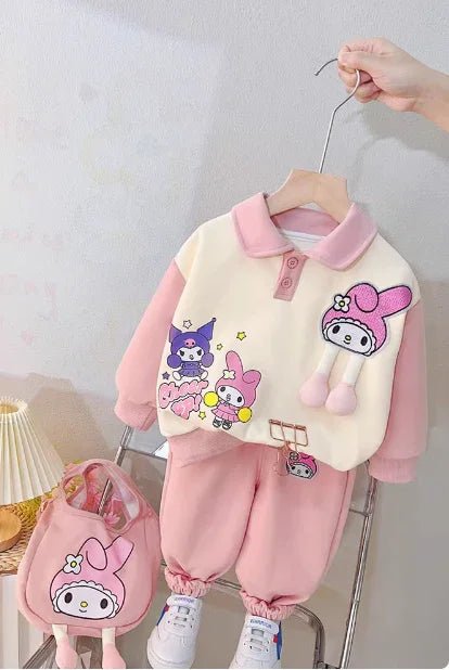 Yumuşak Pamuklu Pembe Kız Çocuk Takımı 1 - 5 Yaş Konforlu - MAKKA