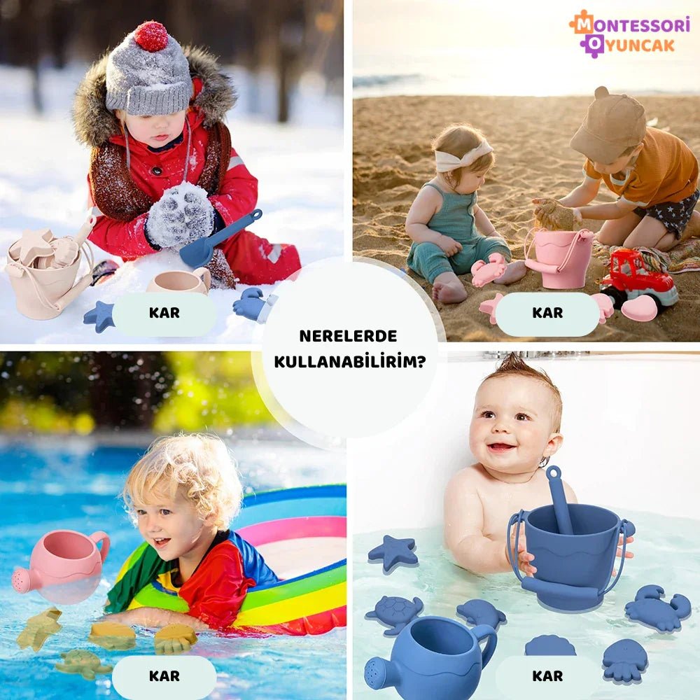 Yumuşak Silikon Plaj Oyuncağı BPA'sız Renkli Kolay Temizlenir Kaymaz - MAKKA