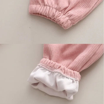 Yumuşak Triko Hırkalı 3 Parça Kadife Pantolonlu Çocuk Takımı - MAKKA