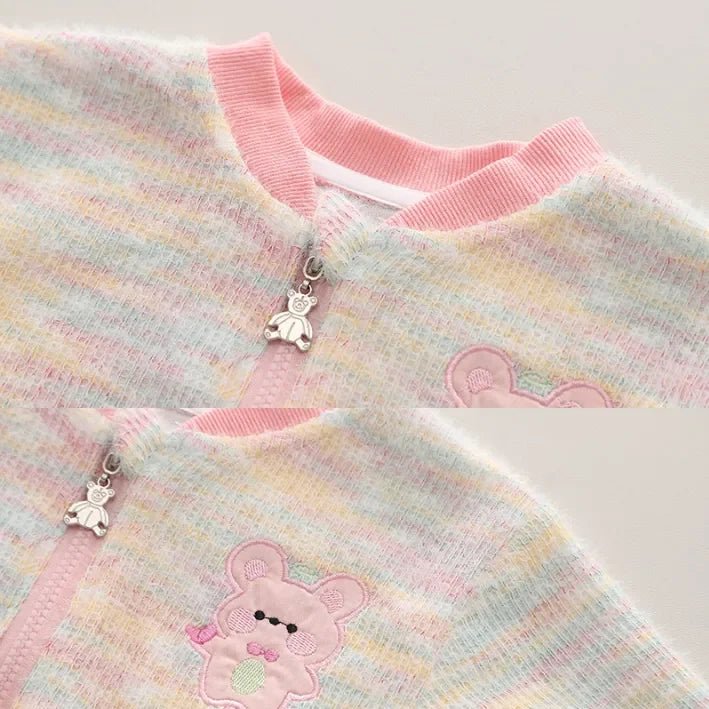 Yumuşak Triko Hırkalı 3 Parça Kadife Pantolonlu Çocuk Takımı - MAKKA