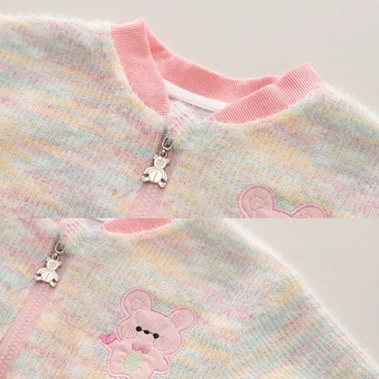 Yumuşak Triko Hırkalı 3 Parça Kadife Pantolonlu Çocuk Takımı - MAKKA